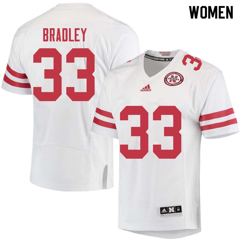 Women #33 Jaylin Bradley Nebraska Cornhuskers College Football Jerseys Sale-White